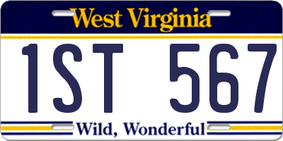 WV license plate 1ST567