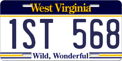 WV license plate 1ST568