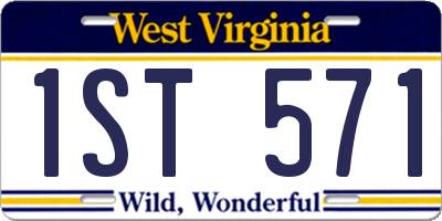 WV license plate 1ST571