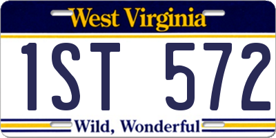 WV license plate 1ST572