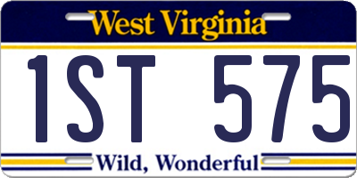 WV license plate 1ST575