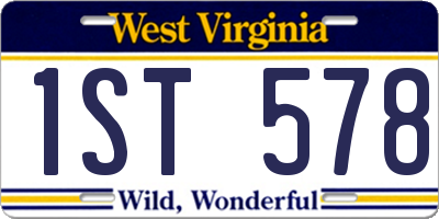 WV license plate 1ST578