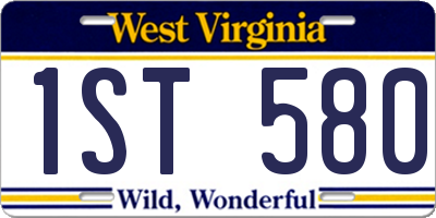 WV license plate 1ST580