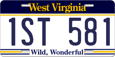 WV license plate 1ST581