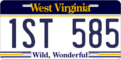 WV license plate 1ST585