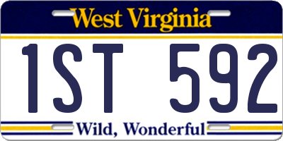 WV license plate 1ST592