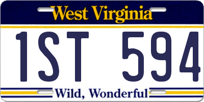 WV license plate 1ST594