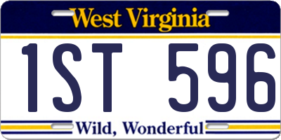 WV license plate 1ST596