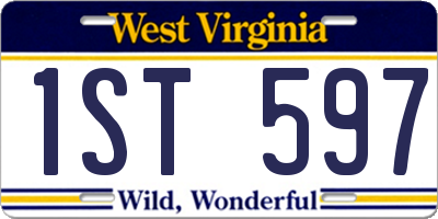 WV license plate 1ST597