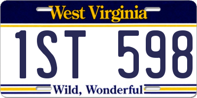 WV license plate 1ST598