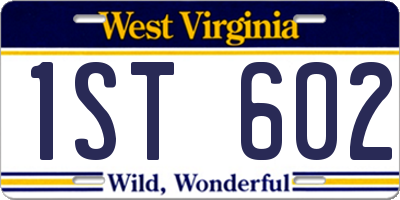 WV license plate 1ST602