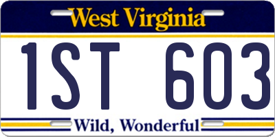 WV license plate 1ST603