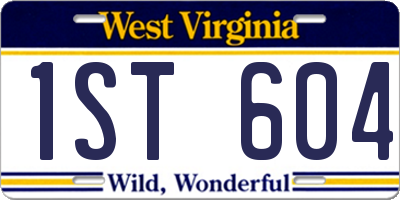 WV license plate 1ST604