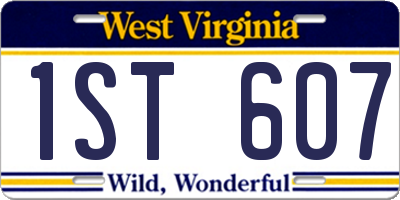 WV license plate 1ST607
