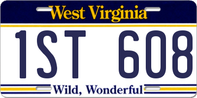 WV license plate 1ST608