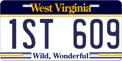 WV license plate 1ST609