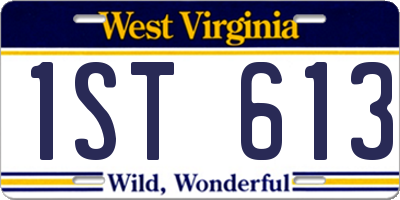 WV license plate 1ST613
