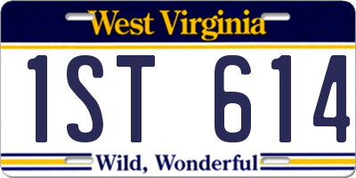 WV license plate 1ST614