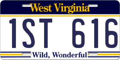 WV license plate 1ST616
