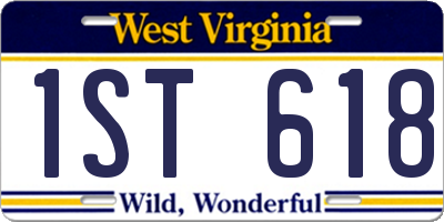 WV license plate 1ST618