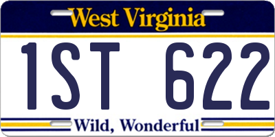 WV license plate 1ST622