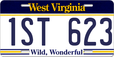 WV license plate 1ST623