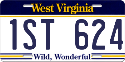 WV license plate 1ST624