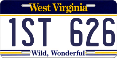 WV license plate 1ST626