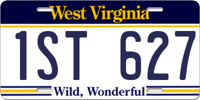 WV license plate 1ST627