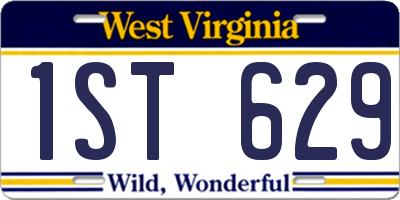 WV license plate 1ST629