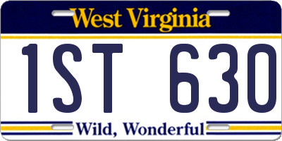 WV license plate 1ST630