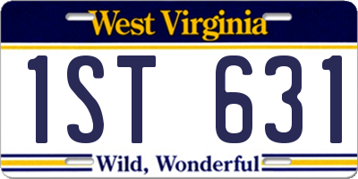 WV license plate 1ST631