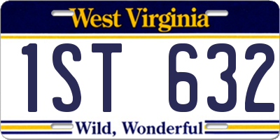 WV license plate 1ST632