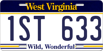 WV license plate 1ST633