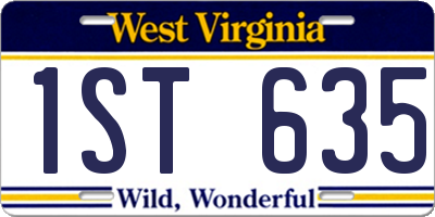 WV license plate 1ST635