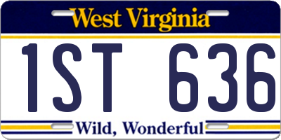 WV license plate 1ST636