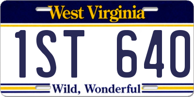 WV license plate 1ST640