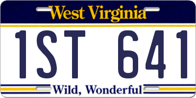 WV license plate 1ST641
