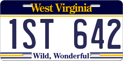 WV license plate 1ST642