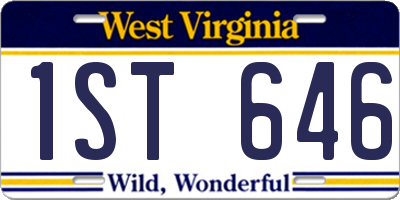 WV license plate 1ST646