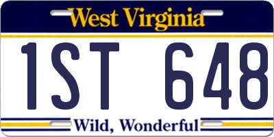 WV license plate 1ST648