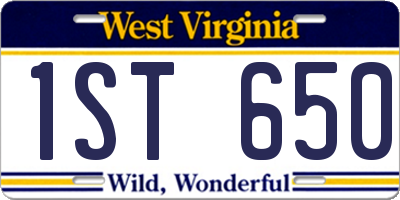 WV license plate 1ST650