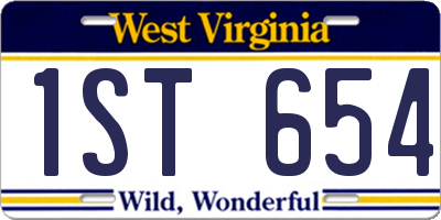 WV license plate 1ST654