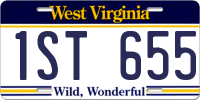 WV license plate 1ST655