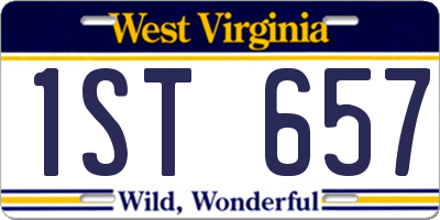 WV license plate 1ST657