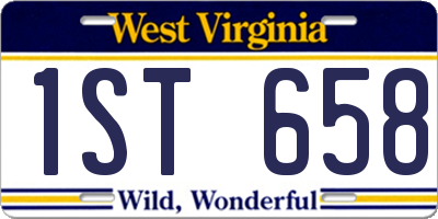 WV license plate 1ST658