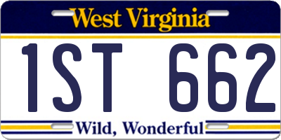 WV license plate 1ST662