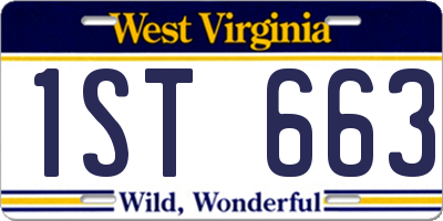 WV license plate 1ST663