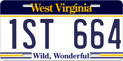 WV license plate 1ST664