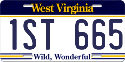 WV license plate 1ST665